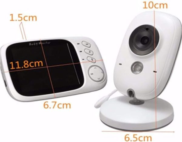 Babá Eletronica Câmera Sem Fio Visão Noturna Lcd Digital,Branco - Imagem 3